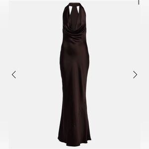 Norma Kamali Elegant Brown Halter Dress